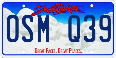 SD license plate 0SMQ39