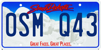 SD license plate 0SMQ43