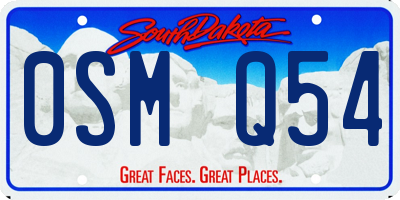 SD license plate 0SMQ54