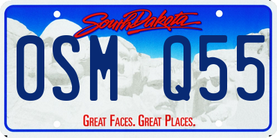 SD license plate 0SMQ55