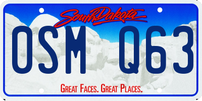 SD license plate 0SMQ63
