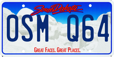 SD license plate 0SMQ64