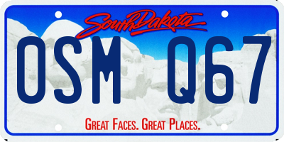 SD license plate 0SMQ67