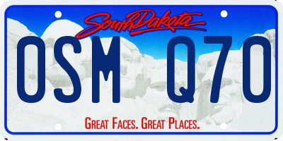 SD license plate 0SMQ70