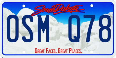 SD license plate 0SMQ78