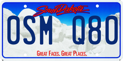 SD license plate 0SMQ80
