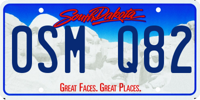 SD license plate 0SMQ82