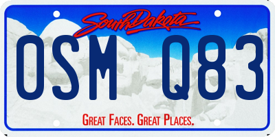 SD license plate 0SMQ83