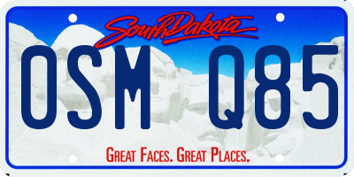 SD license plate 0SMQ85