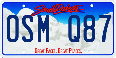 SD license plate 0SMQ87