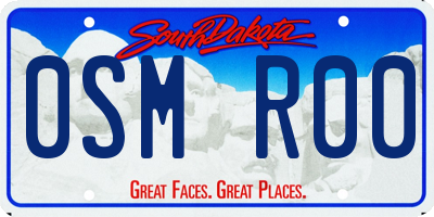SD license plate 0SMR00
