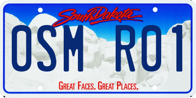 SD license plate 0SMR01
