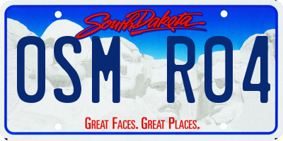 SD license plate 0SMR04