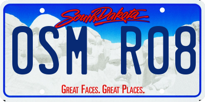 SD license plate 0SMR08