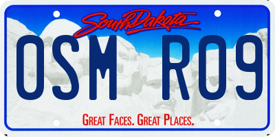 SD license plate 0SMR09