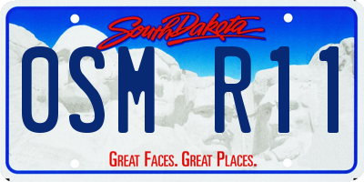 SD license plate 0SMR11