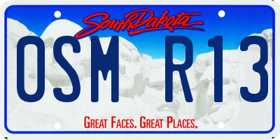 SD license plate 0SMR13