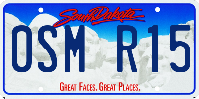SD license plate 0SMR15