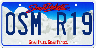 SD license plate 0SMR19