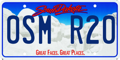 SD license plate 0SMR20
