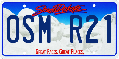 SD license plate 0SMR21