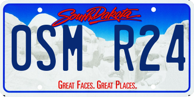 SD license plate 0SMR24