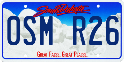 SD license plate 0SMR26