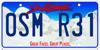 SD license plate 0SMR31