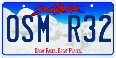 SD license plate 0SMR32