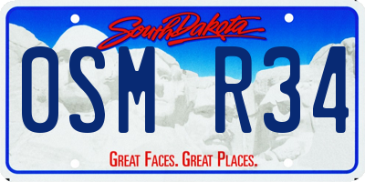 SD license plate 0SMR34