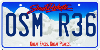 SD license plate 0SMR36