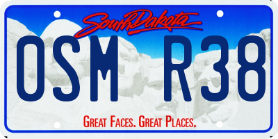 SD license plate 0SMR38