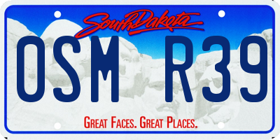SD license plate 0SMR39