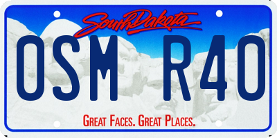 SD license plate 0SMR40