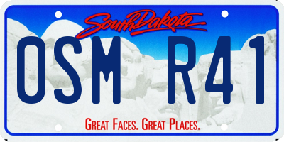 SD license plate 0SMR41