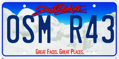 SD license plate 0SMR43