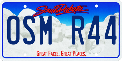 SD license plate 0SMR44