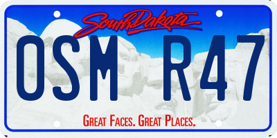 SD license plate 0SMR47