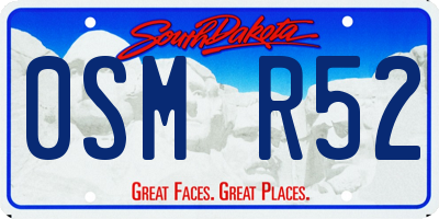 SD license plate 0SMR52