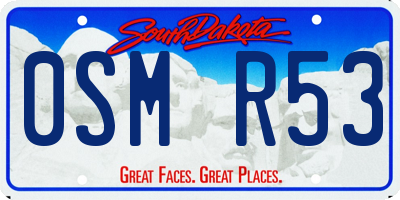 SD license plate 0SMR53
