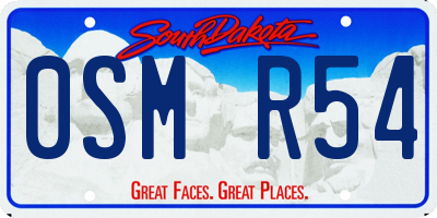 SD license plate 0SMR54