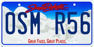 SD license plate 0SMR56