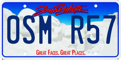 SD license plate 0SMR57