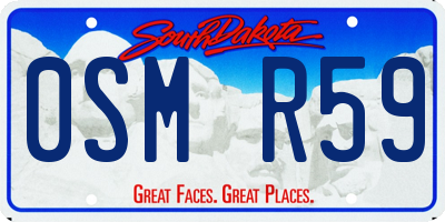 SD license plate 0SMR59