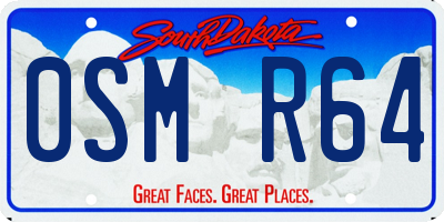 SD license plate 0SMR64