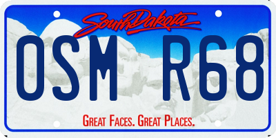 SD license plate 0SMR68