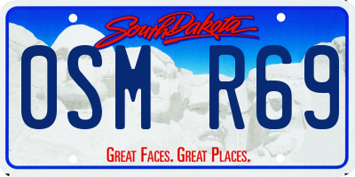 SD license plate 0SMR69