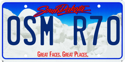 SD license plate 0SMR70