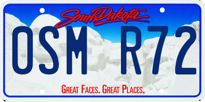 SD license plate 0SMR72