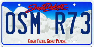 SD license plate 0SMR73